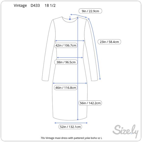 maxi dress with patterned yoke boho with coat 70s Vintage white blue red - Picture 2 of 16